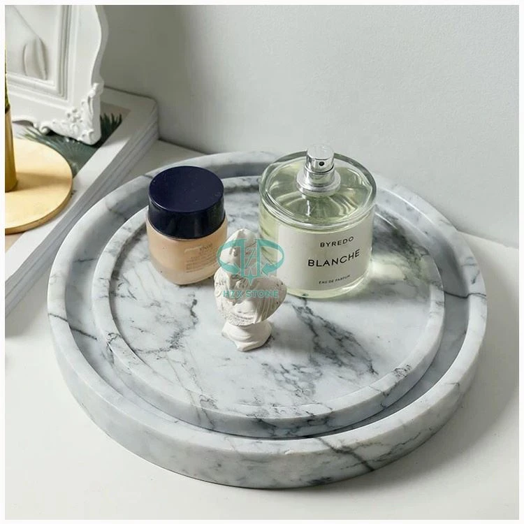 Round Marble Vanity Tray
