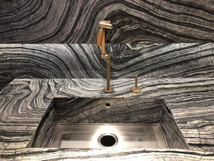 Black Wooden Marble Slabs