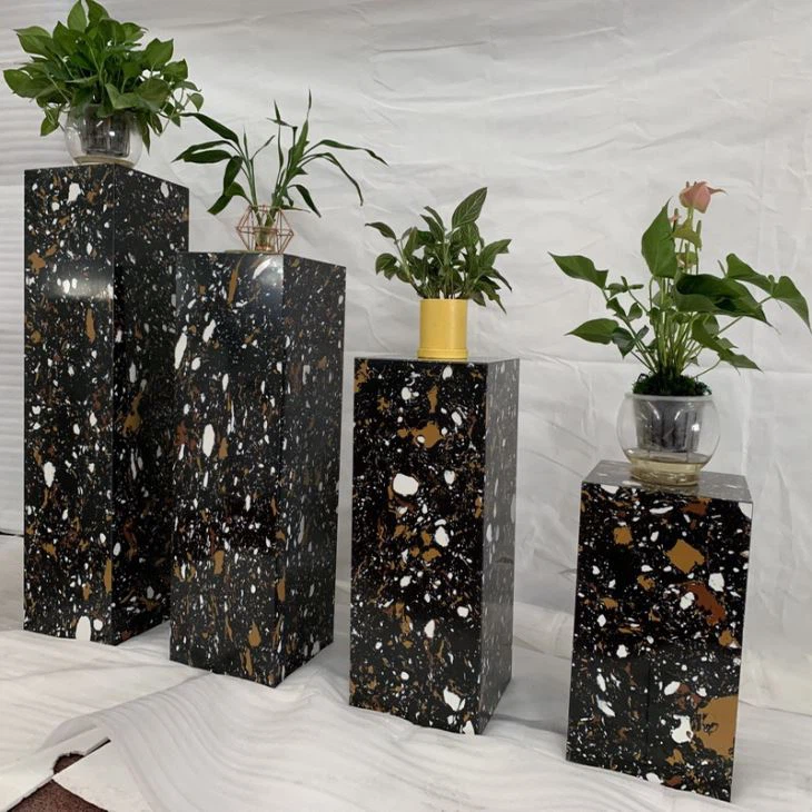 Brown Marble Flowerpot Pillar