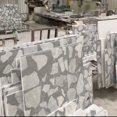 Azulejos de terrazo gris