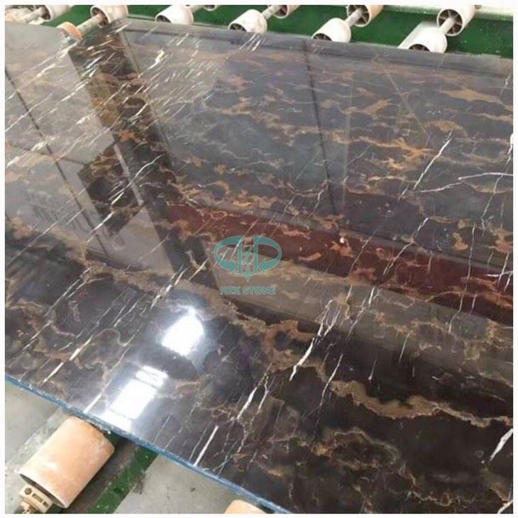 Afghan Nero Portoro Black and Gold Marble