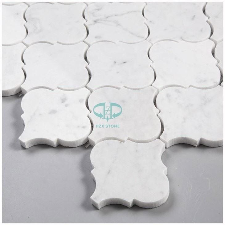 Carrara Marble Arabesque Lantern Mosaic Tile