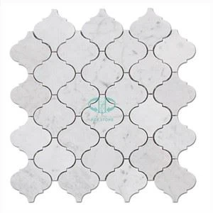 Azulejos de mosaico de linterna de mármol blanco de Carrara