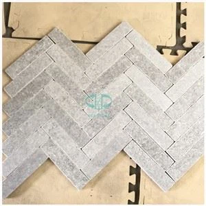 Azulejos de mosaico caído de mármol gris Cindy