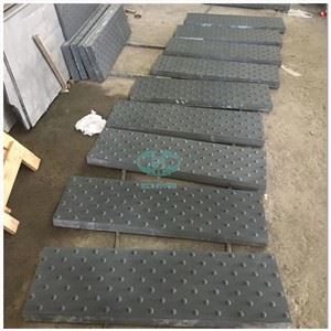 Azulejos de pavimentación táctiles de granito negro mongol