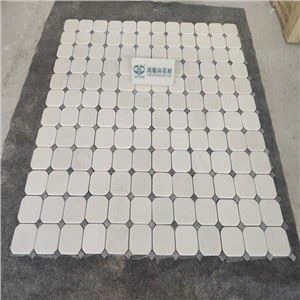 Azulejo de pared de mosaico de mármol blanco