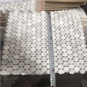 Mosaico de mármol blanco de Carrara